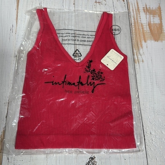 Free People Solid Rib Brami Cherry Size XS/Small - Picture 6 of 6